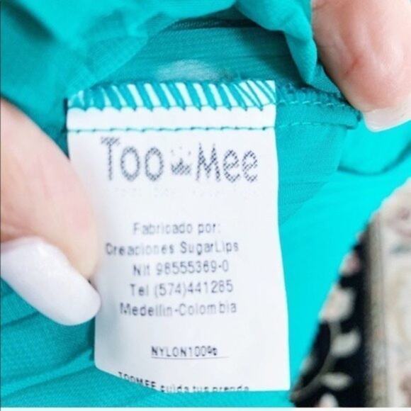 Halter Top Pleated Sheer Green Color Scoop Neck - Picture 7 of 8